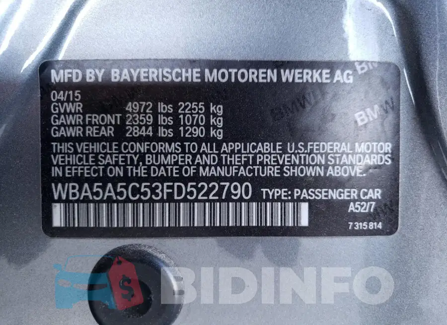 WBA5A5C53FD522790 Photo# 12