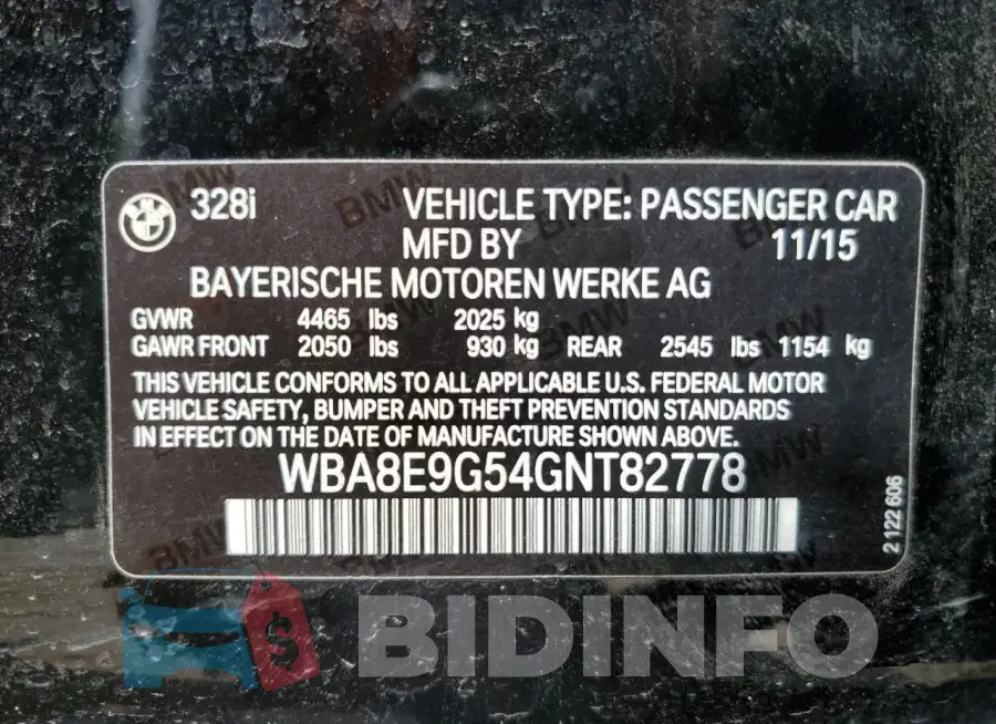 WBA8E9G54GNT82778 Photo# 12