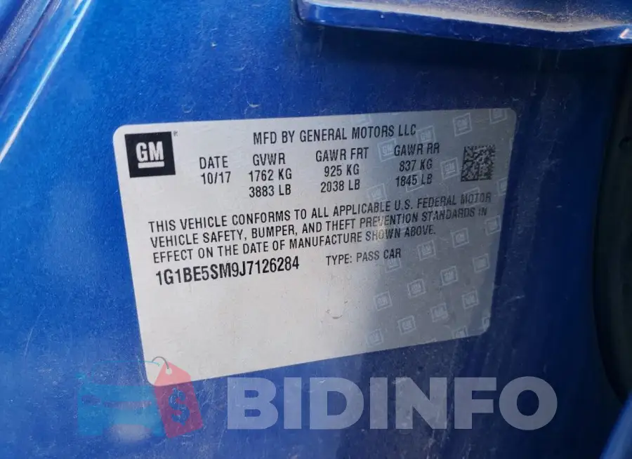 1G1BE5SM9J7126284 Photo# 13
