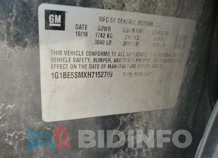 1G1BE5SMXH7152709 Photo# 12