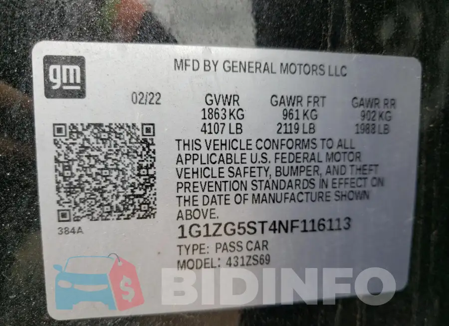 1G1ZG5ST4NF116113 Photo# 12