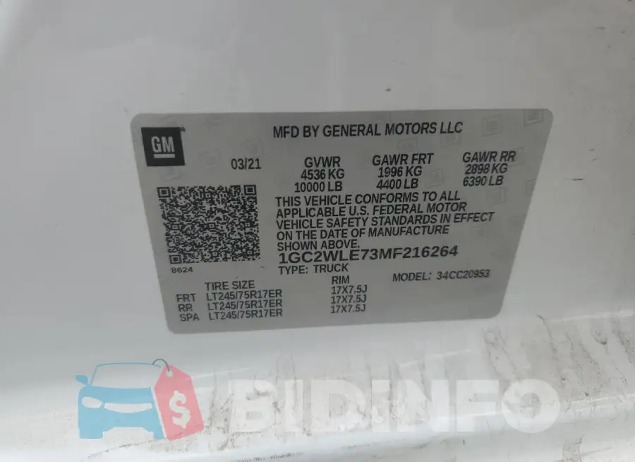 1GC2WLE73MF216264 Photo# 12
