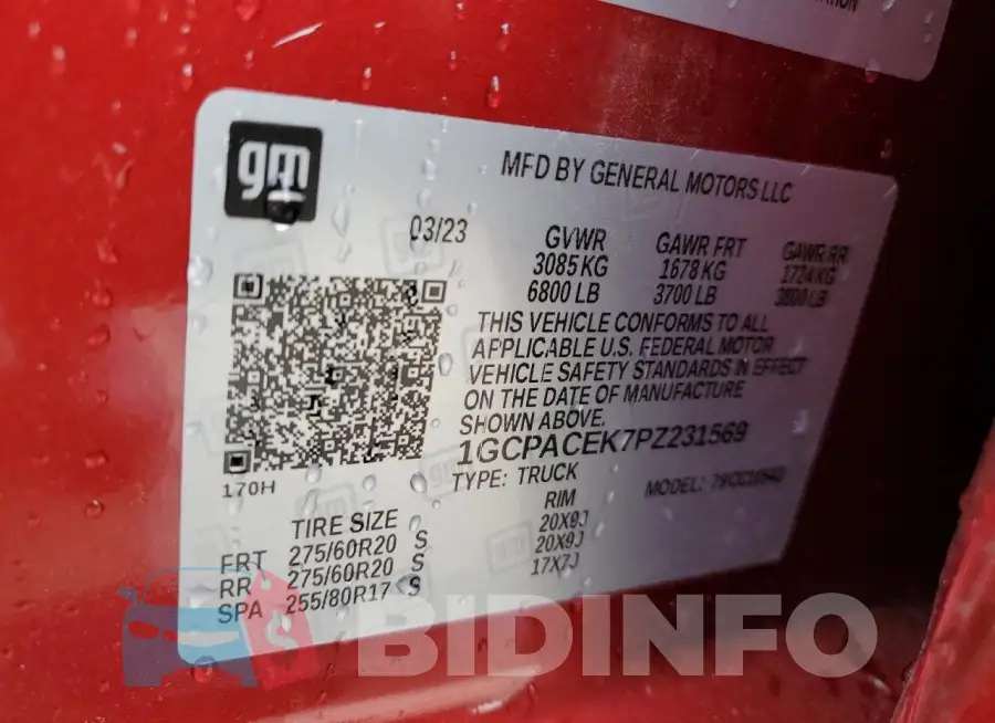 1GCPACEK7PZ231569 Photo# 12
