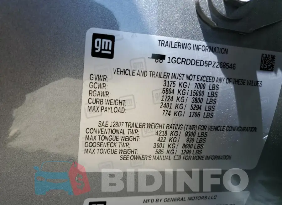 1GCRDDED5PZ268546 Photo# 13
