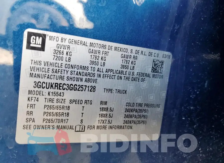 3GCUKREC3GG257128 Photo# 12