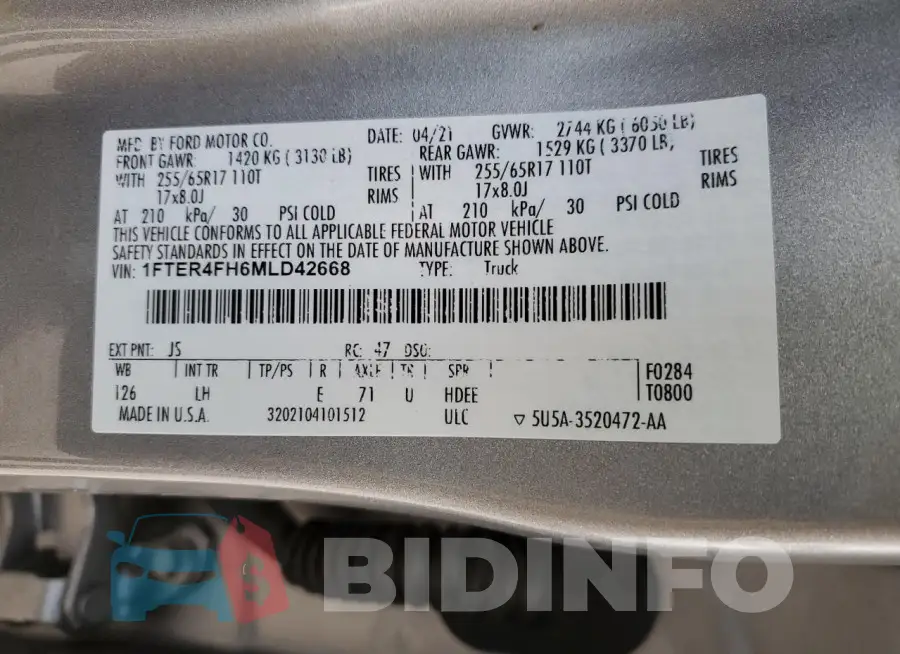 1FTER4FH6MLD42668 Photo# 12