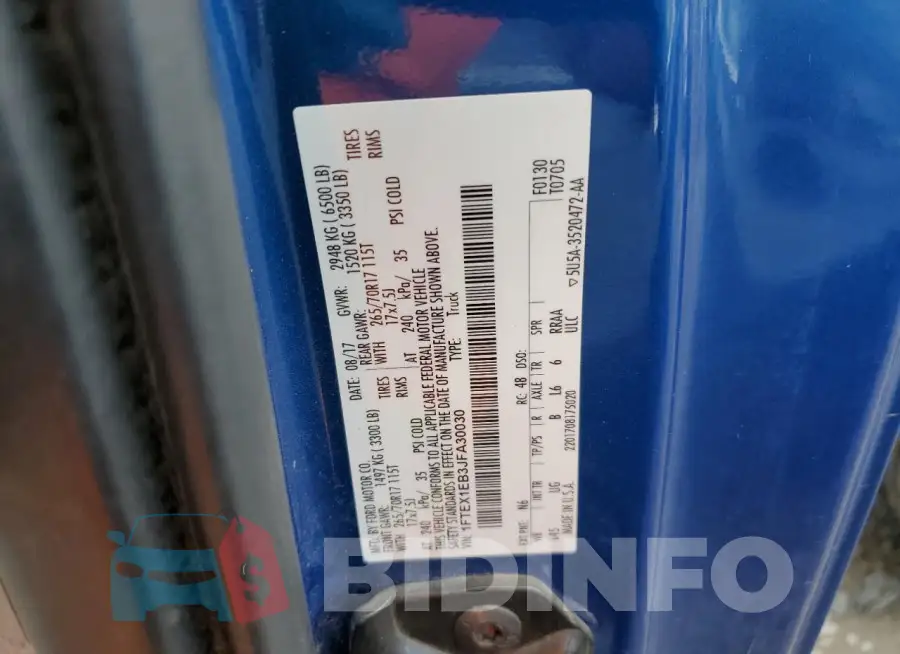 1FTEX1EB3JFA30030 Photo# 13