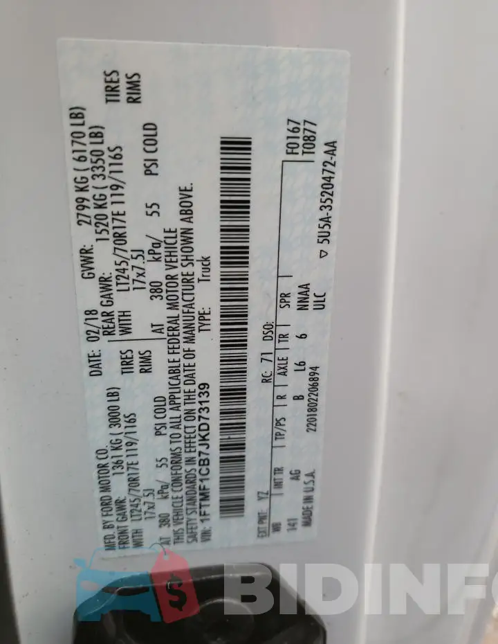 1FTMF1CB7JKD73139 Photo# 12