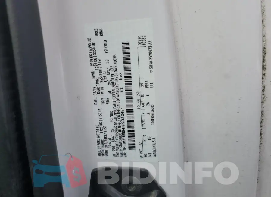 1FTMF1EB4KKD32451 Photo# 12