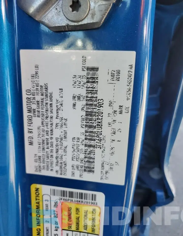 3FA6P0LU8KR201903 Photo# 12