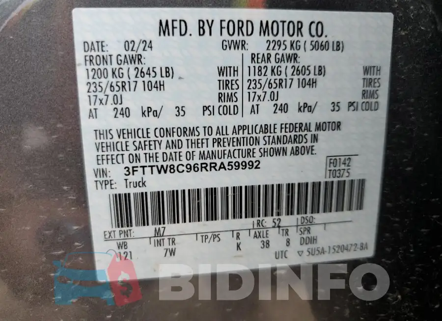 3FTTW8C96RRA59992 Photo# 13