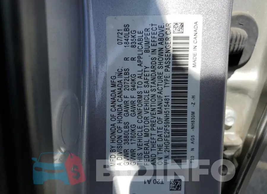 2HGFE2F59NH515481 Photo# 12