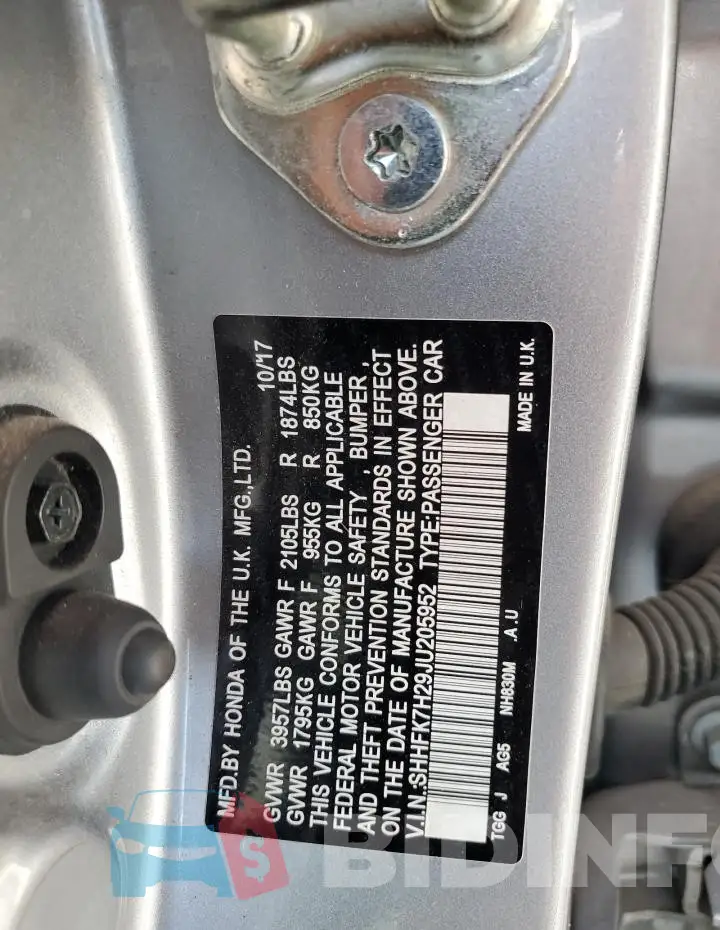 SHHFK7H29JU205952 Photo# 12