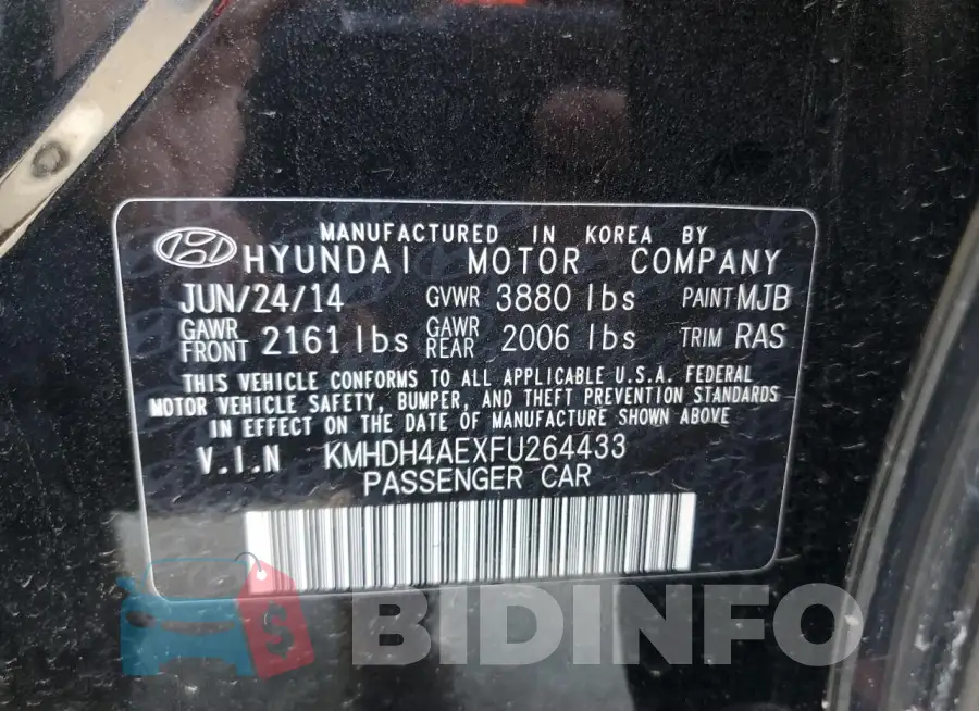 KMHDH4AEXFU264433 Photo# 12