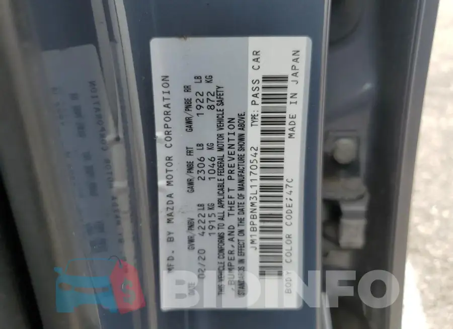 JM1BPBNM3L1170542 Photo# 12