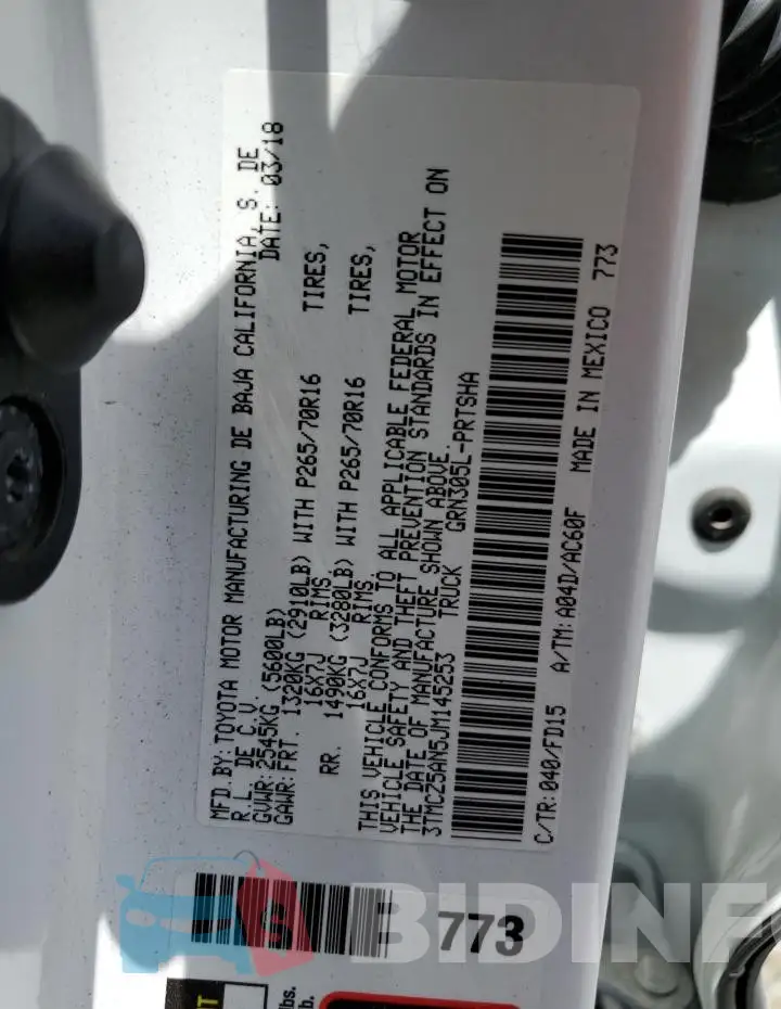 3TMCZ5AN5JM145253 Photo# 12