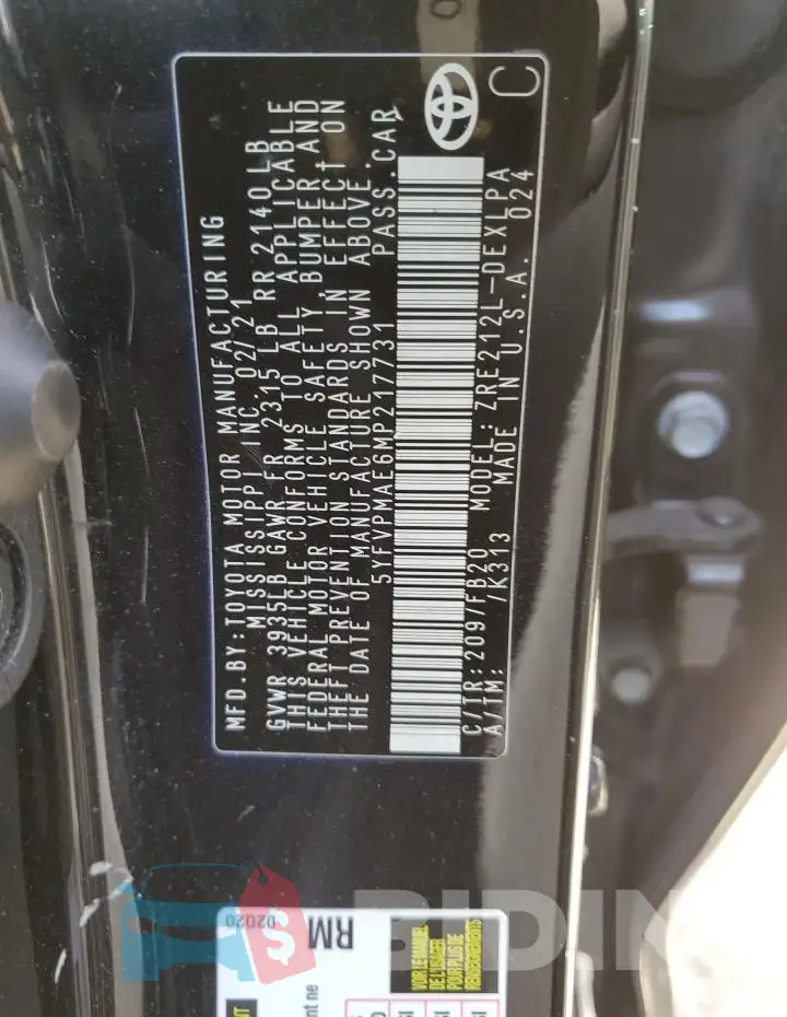 5YFVPMAE6MP217731 Photo# 12