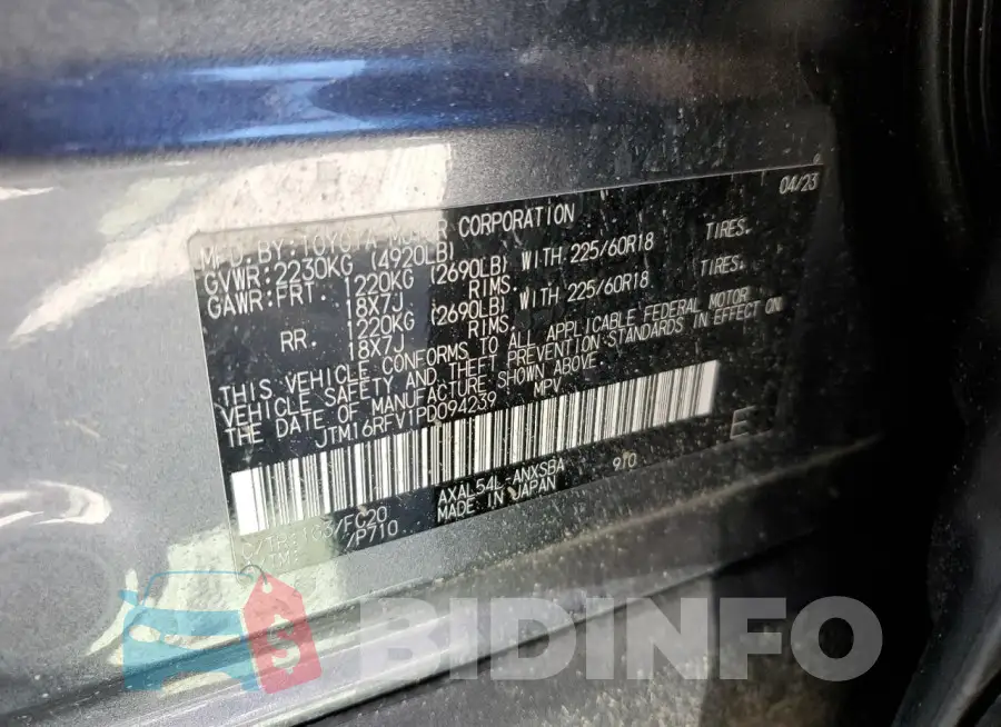 JTM16RFV1PD094239 Photo# 12
