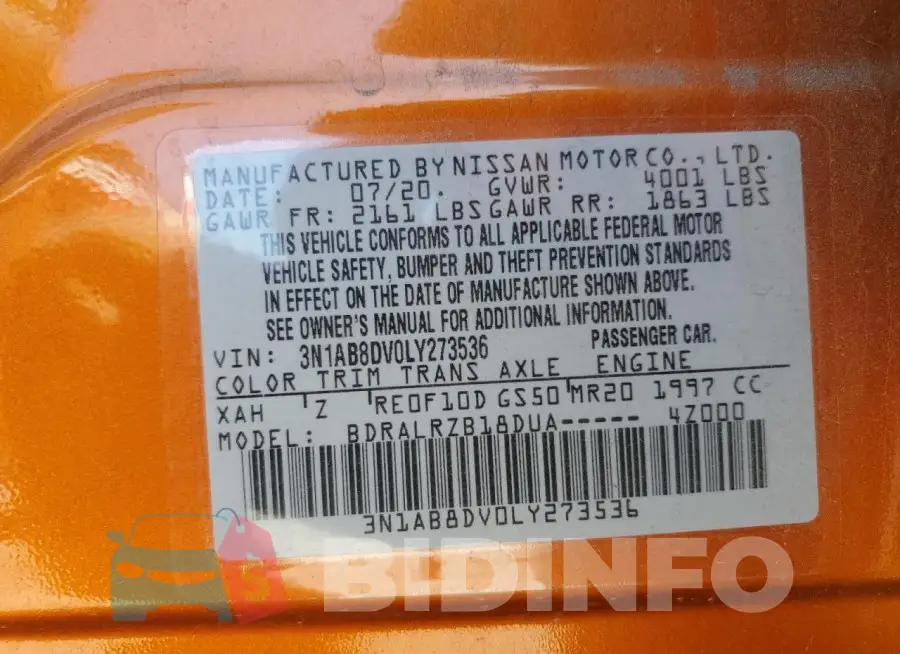 3N1AB8DV0LY273536 Photo# 12