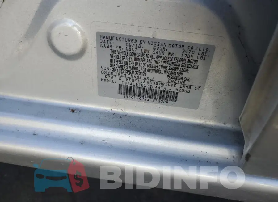 3N1CE2CP6JL370024 Photo# 12