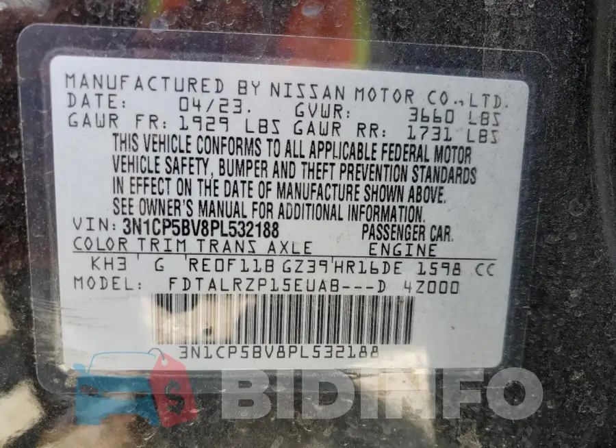 3N1CP5BV8PL532188 Photo# 12