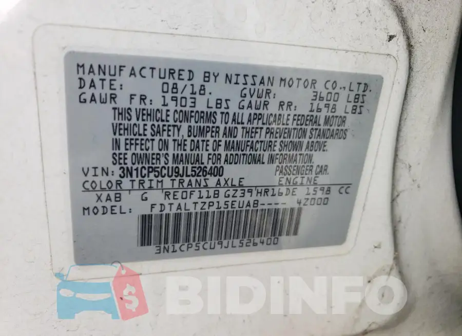 3N1CP5CU9JL526400 Photo# 12