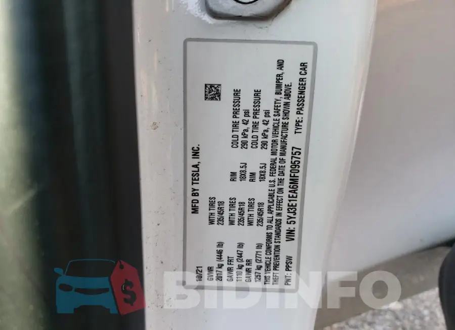 5YJ3E1EA6MF095757 Photo# 13