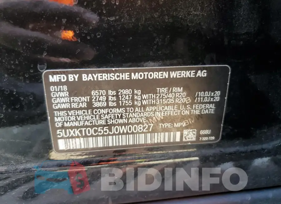 5UXKT0C55J0W00827 Photo# 13