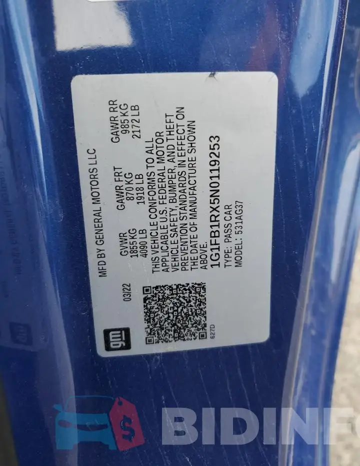 1G1FB1RX5N0119253 Photo# 13
