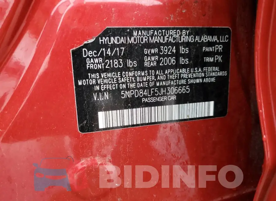 5NPD84LF5JH306665 Photo# 12