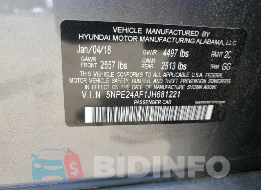 5NPE24AF1JH681221 Photo# 12