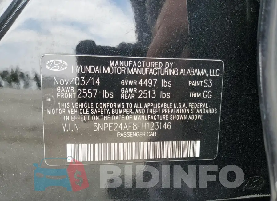5NPE24AF8FH123146 Photo# 12