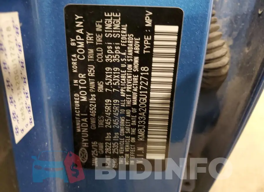 KM8J33A20GU172718 Photo# 12