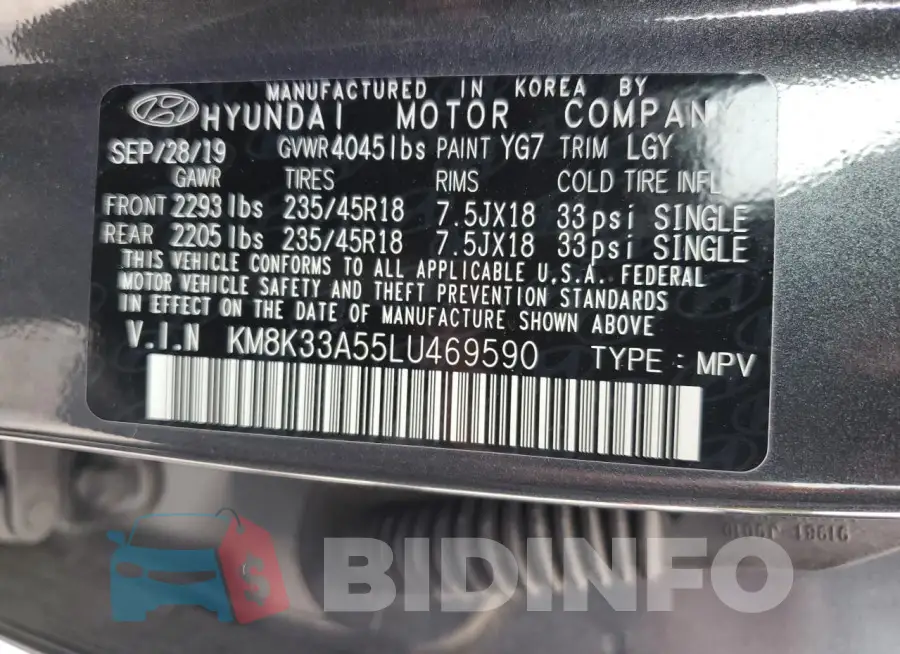 KM8K33A55LU469590 Photo# 14