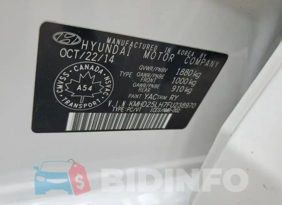 KMHD25LH7FU238970 Photo# 13