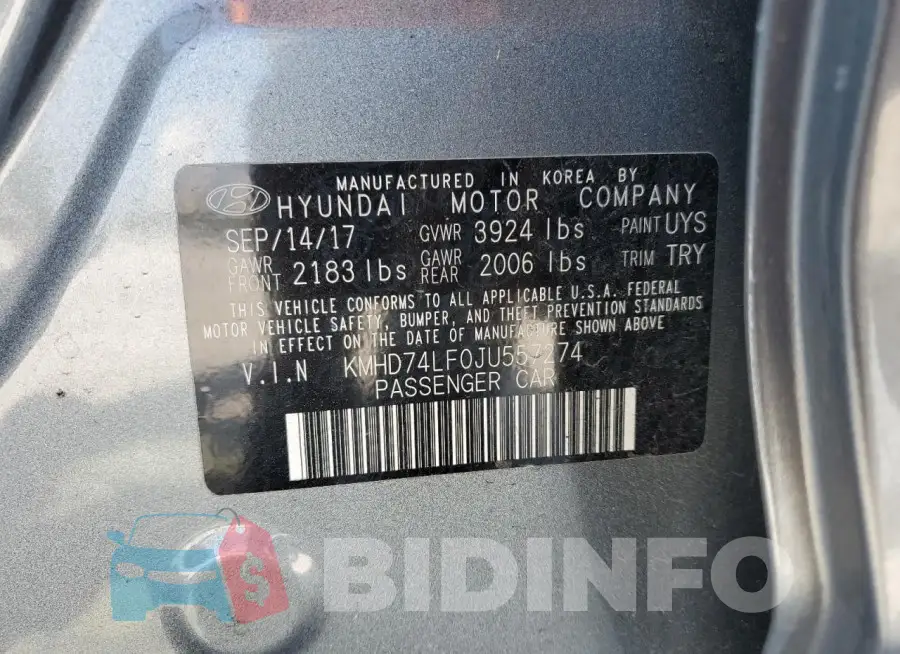KMHD74LF0JU557274 Photo# 13