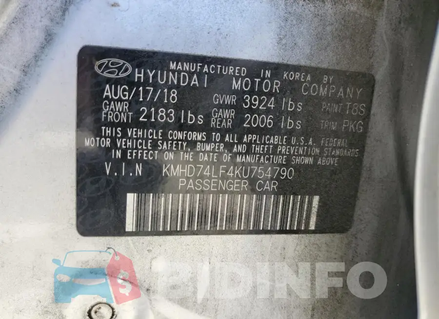 KMHD74LF4KU754790 Photo# 13