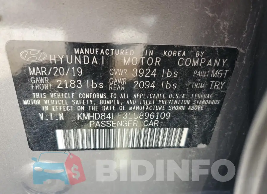 KMHD84LF3LU896109 Photo# 12