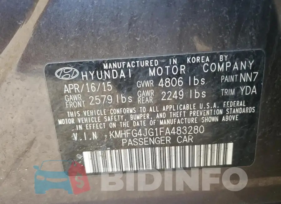 KMHFG4JG1FA483280 Photo# 12