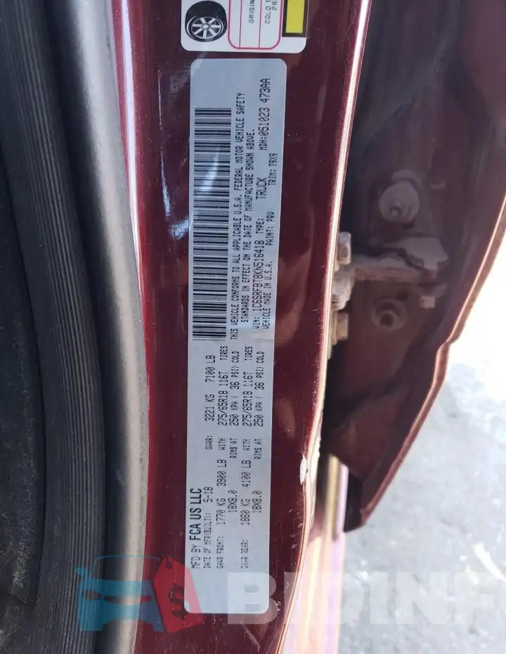 1C6SRFBT8KN516418 Photo# 12