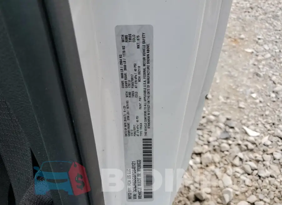 3C6JR6DG8PG640121 Photo# 13