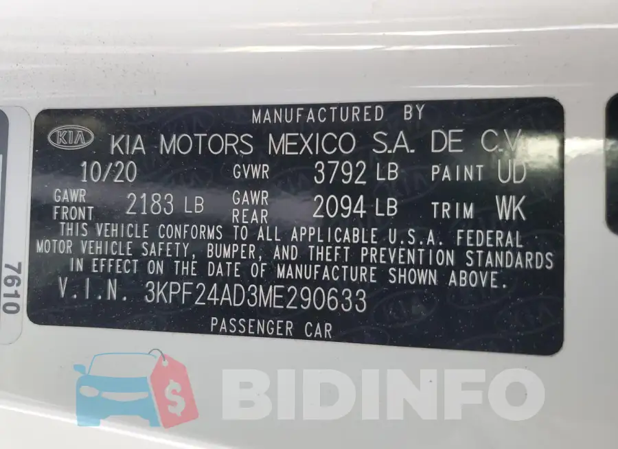3KPF24AD3ME290633 Photo# 13