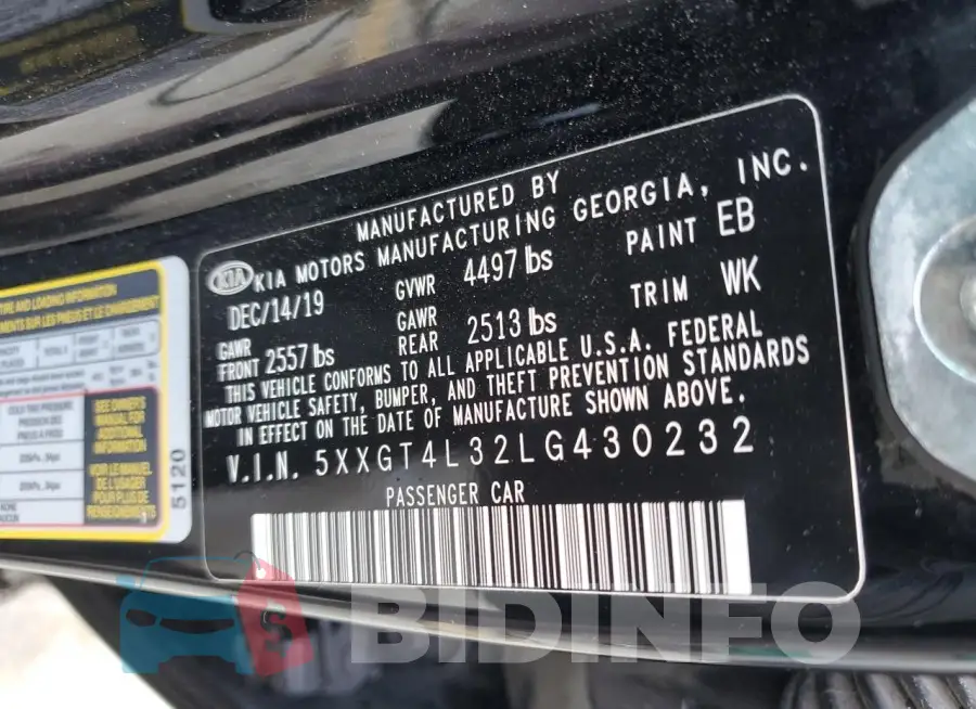 5XXGT4L32LG430232 Photo# 12