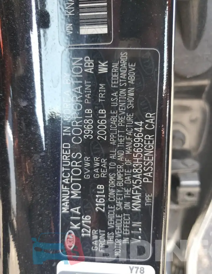 KNAFX5A83H5699644 Photo# 13