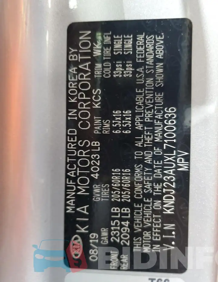 KNDJ23AUXL7100636 Photo# 13