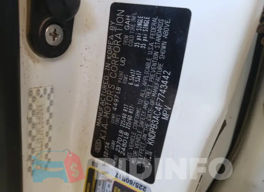 KNDPB3AC4F7743442 Photo# 13