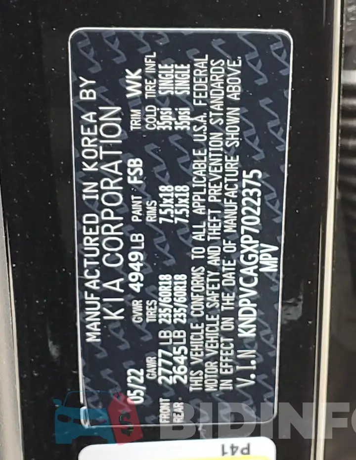 KNDPVCAGXP7022375 Photo# 13