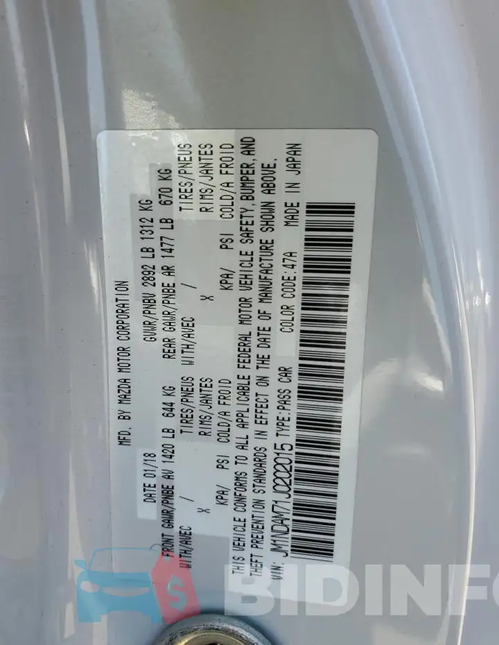 JM1NDAM71J0202015 Photo# 12