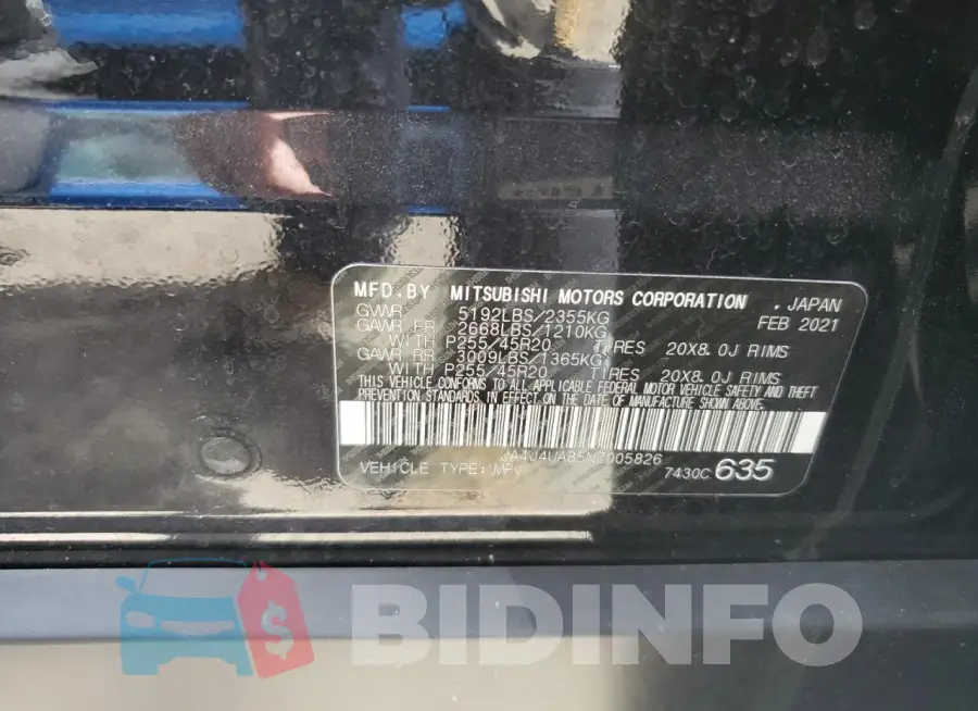 JA4J4UA85NZ005826 Photo# 14