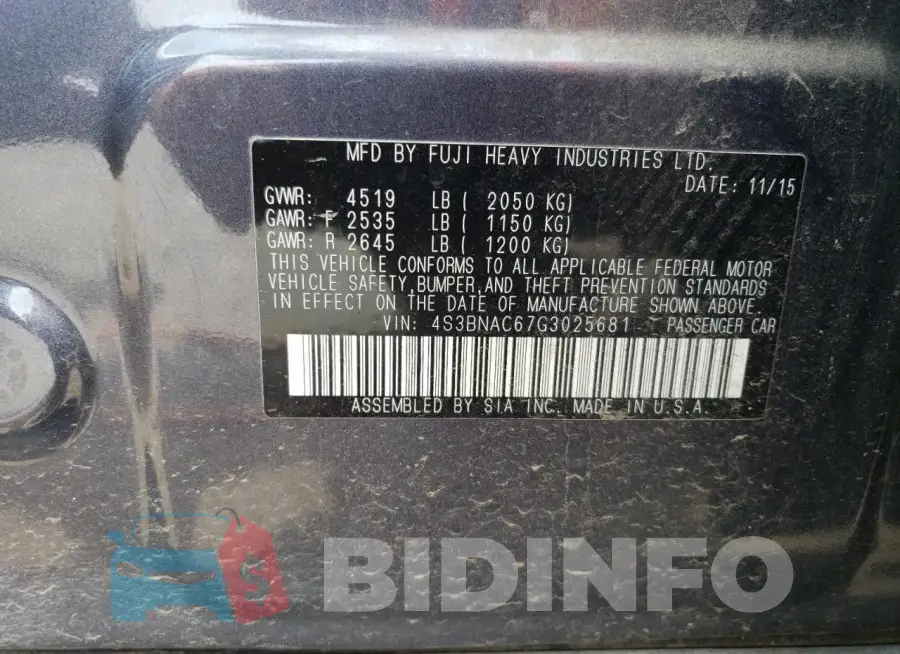 4S3BNAC67G3025681 Photo# 13
